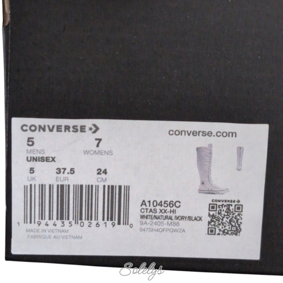 Converse CTAS XXHI Womens 7 White Pink Black Canvas Knee High Sneaker Boot NEW - Picture 6 of 10